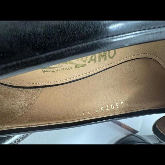 SALVATORE FERRAGAMO pumps oxfords heels gray black sz 9 fits 8.5 Vintage Retro - Picture 10 of 10
